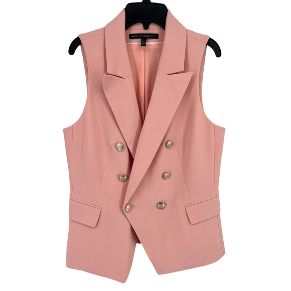 White House Black Market Jackets & Blazers - White House Black Market Double-Breasted Sleeveless Blazer in Dusty Rose